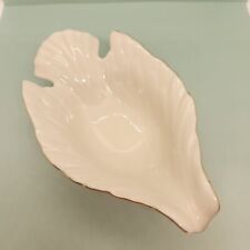 Lenox Elegant Dove Shaped Bowl Ceramic White 24k Gold Trim USA picture