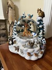 RARE / HTF Disney Store Exclusive Winter Bambi Musical Snow globe Pre-owned picture