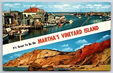 Martha's Vineyard Island Massachusetts The Basin Menemsha Gay Head Clif Postcard picture