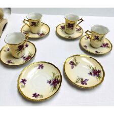 Vintage Royal Rudolstadt Prussia Teacup sets Floral with Gold Trim picture