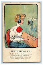 1908 The Telephone Girl Headphone Westchester Pennsylvania PA Antique Postcard picture