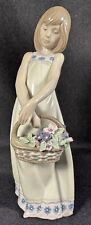 LLADRO 5605 FLORAL TREASURES GIRL BASKET FIGURINE MADE IN SPAIN - RETIRED AS IS picture