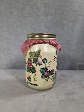 Vintage Handpainted Glass Mason Jar Canister With Flower Design Kitchen Decor picture