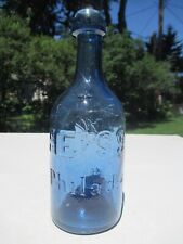 5-POINT STAR~LIGHT BLUE 1840s PONTILED SODA~HEISS~UNION GLASSWORKS PHILADELPHIA picture