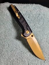 SOG Terminus XR LTE Carbon Fiber CRYO CPM-S35VN Knife, Gold Tone, With Clip,USED picture