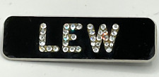 Vintage Dance Club Name Tag Lew With Rhinestones Badges By Brown Alhambra CA picture