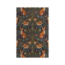 William Morris Inspired Fox and Florals Microfiber Tea Towel picture