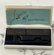 VINTAGE MAX FACTOR HOLLYWOOD COLLECTIBLE CAKE MASCARA COMPACT EYELASH BROWN  NEW picture