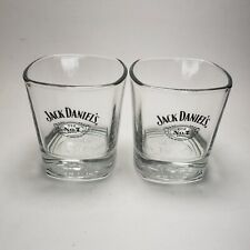 Jack Daniels Old No. 7 Brand Whiskey Barware Rocks Glass Tumbler Square set of 2 picture