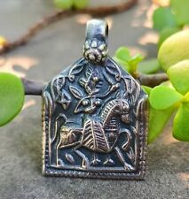 Artisan Crafted 925 Sterling Silver Ramdev ji Antique Pendant Oxidized  picture
