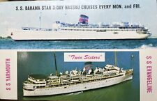 SS BAHAMA STAR 3 DAY NASSAU CRUISES POSTCARD Nautical Yarmouth Evangeline Ships picture