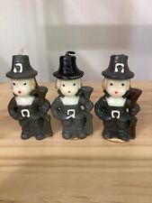Three Vintage Thanksgiving Gurley Pilgrim Boy Candle picture
