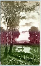 Postcard - Nature and Lake Scenery Painting picture