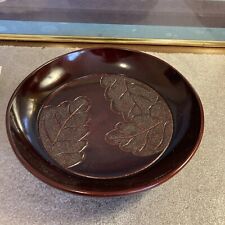 Japanese Kamakura Lacquered Wood Bowl In Original Box With Paperwork Leaf Design picture
