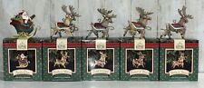 VTG 1992 Hallmark Keepsake Ornament Santa and His Reindeer ~Complete Set w/Boxes picture