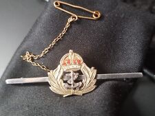 Original Royal Navy Sweetheart's Brooch in silver & 9 carat gold + keeper chain picture
