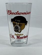 Budweiser Beer Glass Salutes U.S. Marines USMC Pint Glass picture