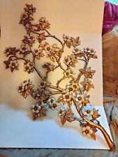  Large Burwood #4208 Wall Plaque Hanging Dogwood Tree Branch Floral Mid Century  picture