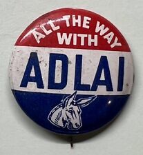 1956 Adlai Stevenson Presidential Election Pinback Button Vintage .75 Inches picture