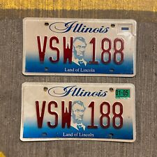 2001 Illinois License Plate Pair Auto Tag Garage Wall Decor Initials VSW 188 picture
