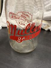 Vintage Half Gallon Milk Bottle Mullen's Dairy Watertown Wisconsin 1950’s picture