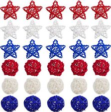 STMK 30 Pcs 4th of 2.36 Inch Star & 2 Ball 30 Pcs, Red, White and Blue  picture