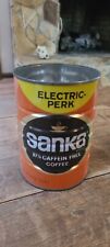 Vintage Sanka Coffee Tin Can Electric Perk Orange No lid picture