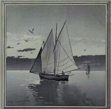 1870's -80's Engraved Sailboat On Lake Fabulous P38 picture