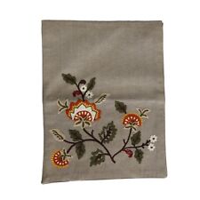 Vintage Embroidered Table Runner Peruvian Flower and Leaf Pattern 71 inches picture