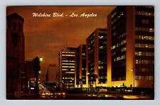 Los Angeles CA-California, Wilshire Blvd, Tishman Building, Vintage Postcard picture