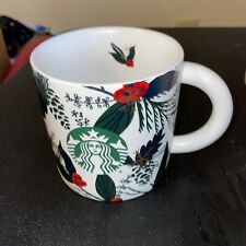 Starbucks 2021 Christmas Snowflake Holly Pine Ceramic Mug 12oz White Green picture