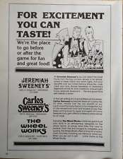 Jeremiah Carlos Sweeney's Wheel Works South Bend IN Notre Dame 1984 Print Ad picture