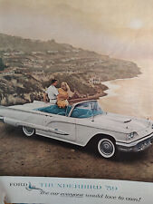 1959 Holiday Original Art Ad Advertisement 59 Ford THUNDERBIRD Convertible picture