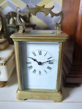 Vintage English Heavy Brass Carriage Clock Not Running No Key Read Description  picture