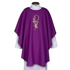 Purple Embroidered Eucharistic Chasuble Catholic Vestment for Churches 46 In picture