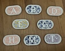 New Anthropologie Blockprinted Monogram Trinket Dish- A,B,D,E,G,H,M,or T picture