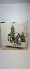 Jcpenny Home Collection Holiday Candle Garden Snowman Christmas Trees Cottage picture