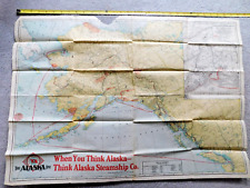 Vintage 1917 Alaska Steamship Map of Alaska by Poole Bros (6.14.1) picture