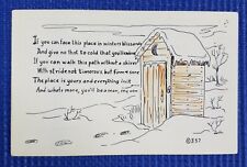 Vintage Genuine KromeKolor Winter Outhouse Comic Card Postcard picture