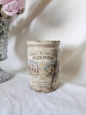 Rare Large Felix Potin Transferware Pot - Antique Vintage Crazed Stoneware Jar  picture
