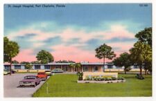 Port Charlotte Florida c1950's St. Joseph Hospital, vintage car picture