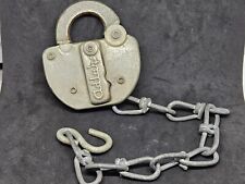 ANTIQUE ADLAKE UNION PACIFIC RR SWITCHMAN'S RAILROAD LOCK AND CHAIN picture