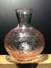 Vintage Pink Depression Glass Bedside Carafe (NO CUP) or Vase Floral Beautiful picture