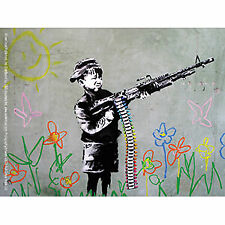 BANKSY's GRAFFITI CRAYON SHOOTER Orignal Artwork Vinyl STICKER - 3.75