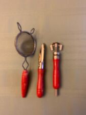 3 Vintage Red Handled Kitchen Gadgets picture