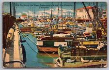 Little Naples W Fishermans Wharf San Francisco California CA Linen Postcard UNP picture