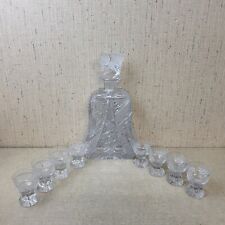 Vintage Heavy Crystal Decanter And Shot Glass Set picture