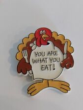 You Are What You Eat Turkey Humor Hallmark Cards 1983 Lapel Pin picture