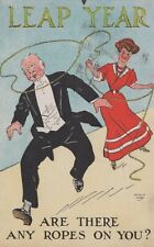 Postcard-2024 is a LEAP YEAR-Woman Lasso Man-Ropes on You-1908-vintage PC picture