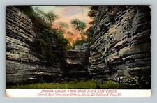 Starved Rock IL-Illinois, Atwood Canyon, Rock Formation, c1914 Vintage Postcard picture